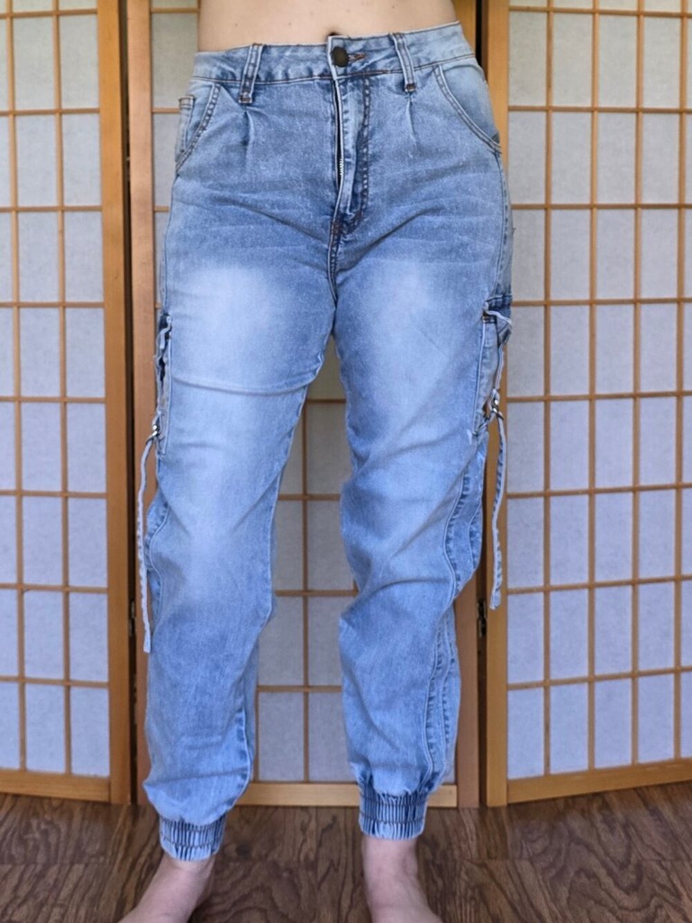VIP Jeans Pleated Denim Cargo Joggers EUC - Junior's 7/28